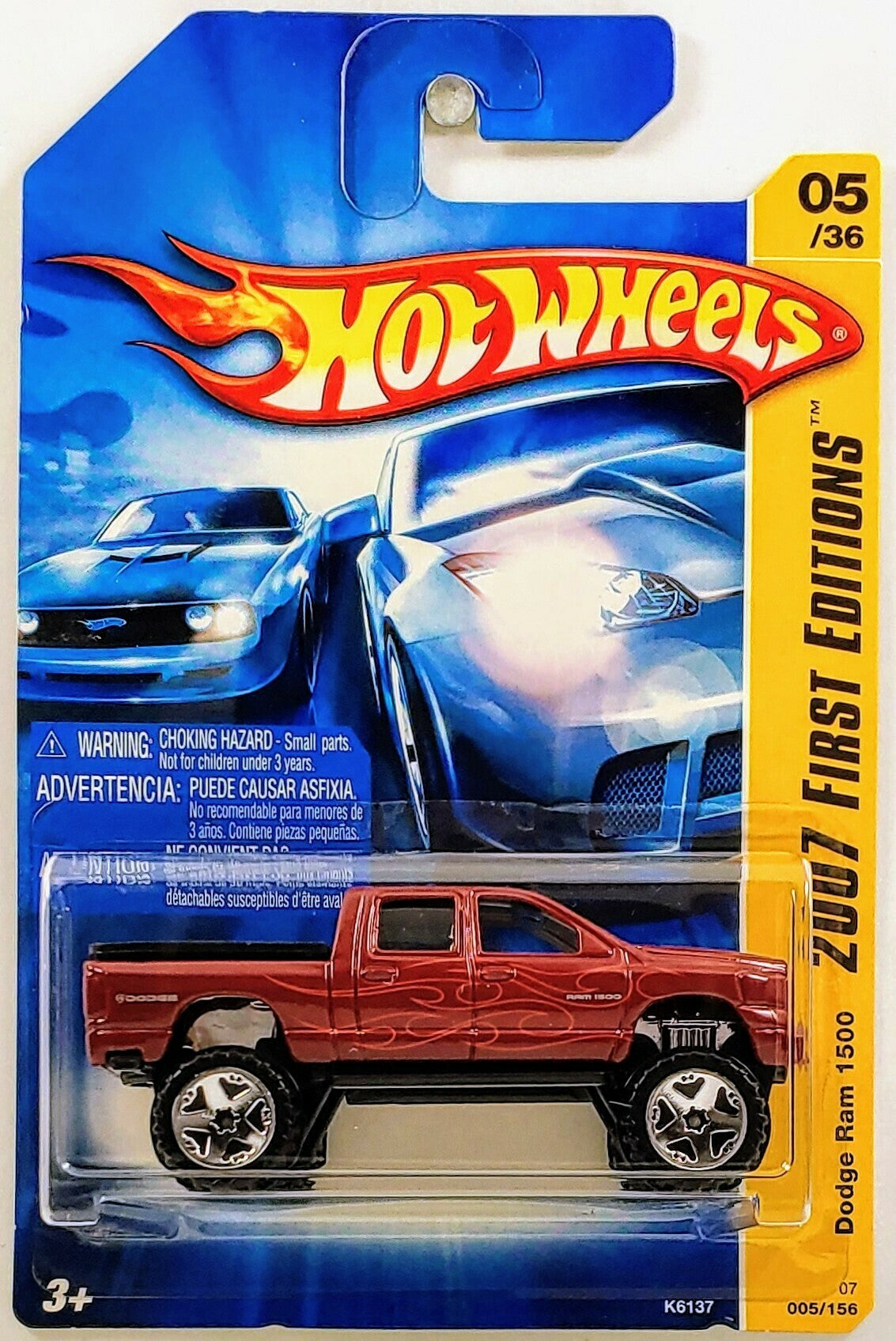 Hot Wheels 2007 - Collector # 005/156 - First Editions 05/36 - Dodge Ram 1500 - Dark Red - IC