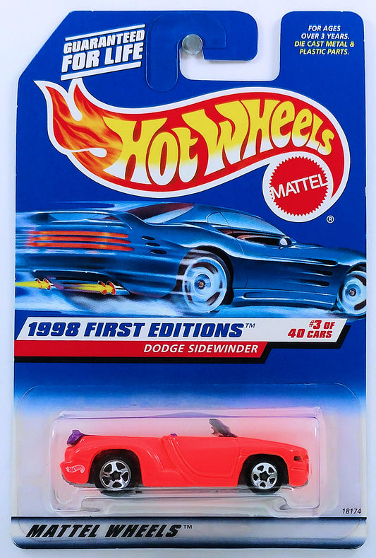 Hot Wheels 1998 - Collector # 634 - First Editions 3/40 - Dodge Sidewinder - Bright Orange - White HW Logo