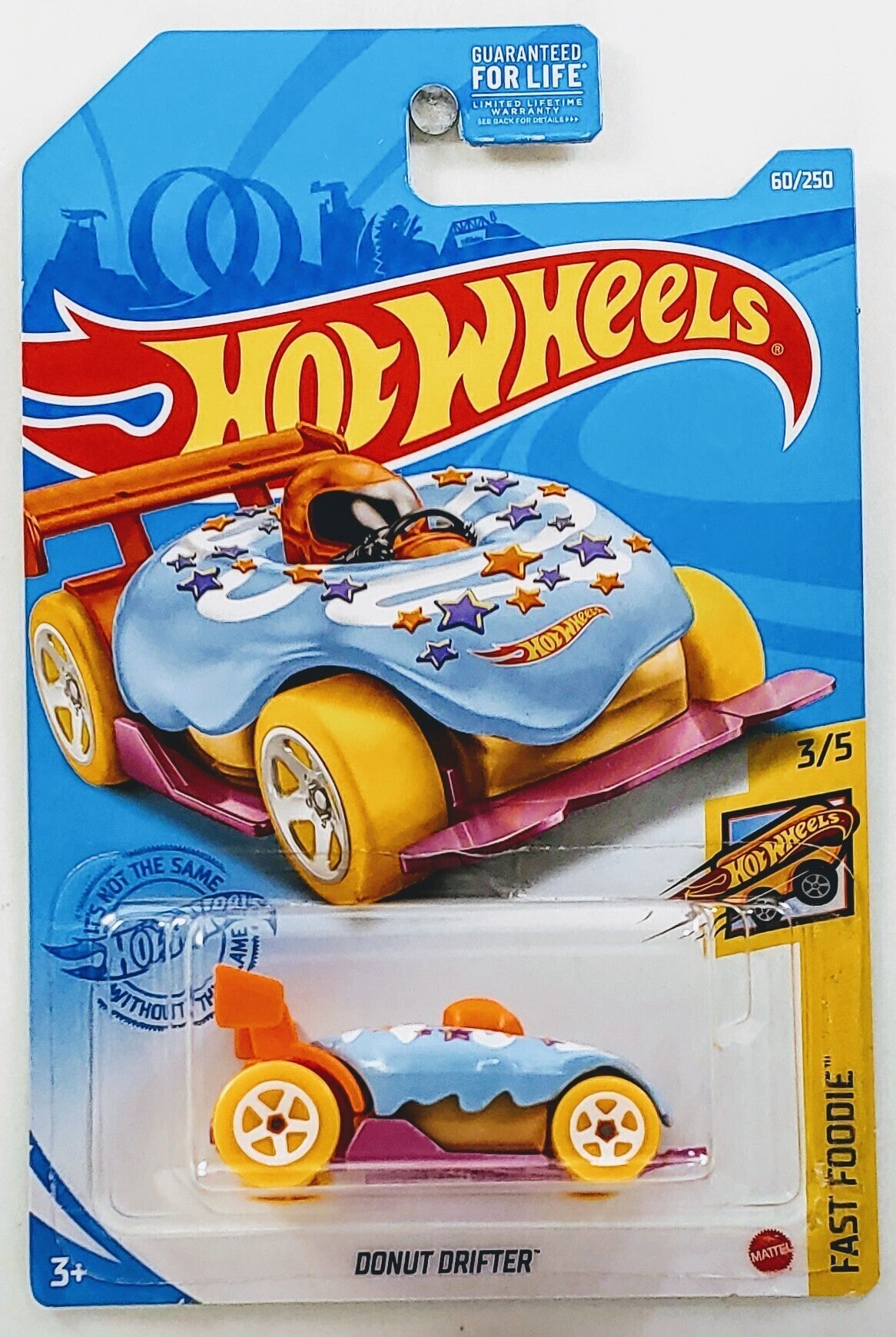 Hot Wheels 2021 - Collector # 060/250 - Fast Foodie 3/5 - Donut Drifter - Light Blue with Sprinkles