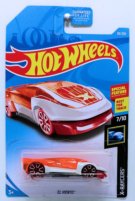 Hot Wheels 2019 - Collector # 036/250 - X-Raycers 7/10 - El Viento - White & Transparent Orange