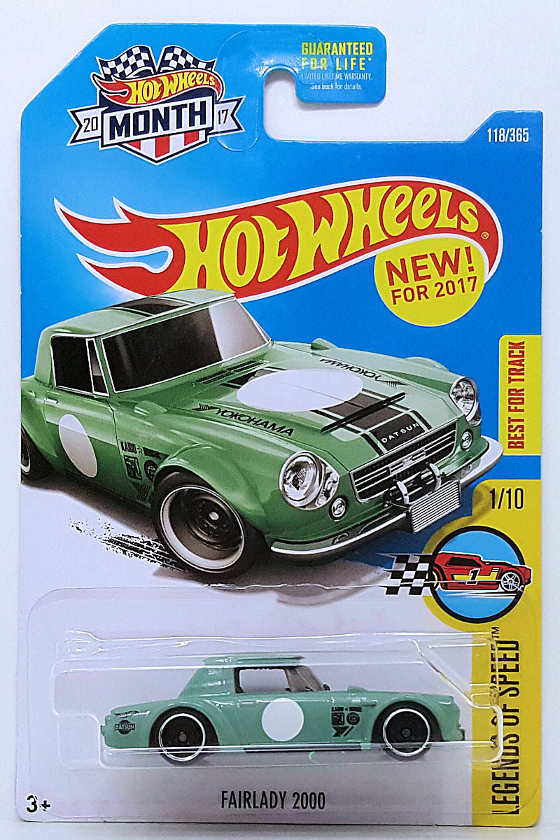Hot Wheels 2017 - Collector # 118/365 - Legends of Speed 1/10 - New Models - Fairlady 2000 - Pale Green - USA 'Month'