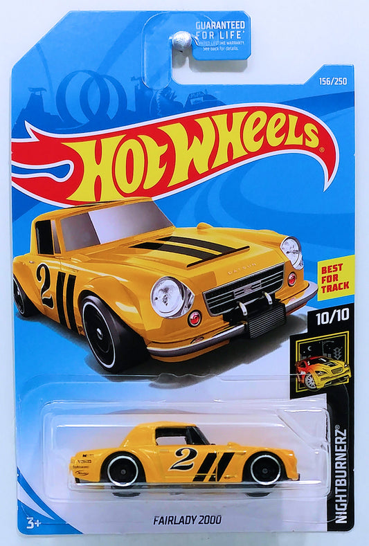 Hot Wheels 2019 - Collector # 156/250 - Nightburnerz 10/10 - Fairlady 2000 - Yellow - USA