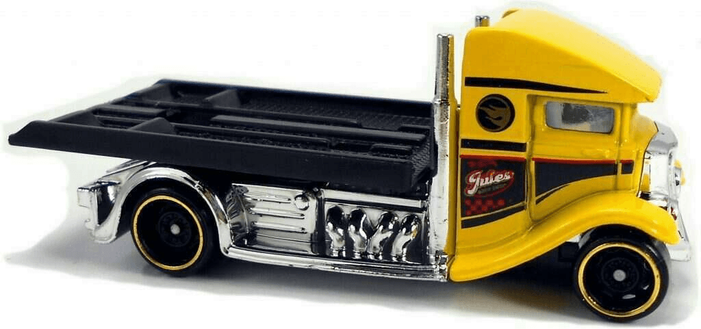 Hot Wheels 2019 - Collector # 207/250 - HW Metro 8/10 - Treasure Hunt - Fast-Bed Hauler - Yellow - USA