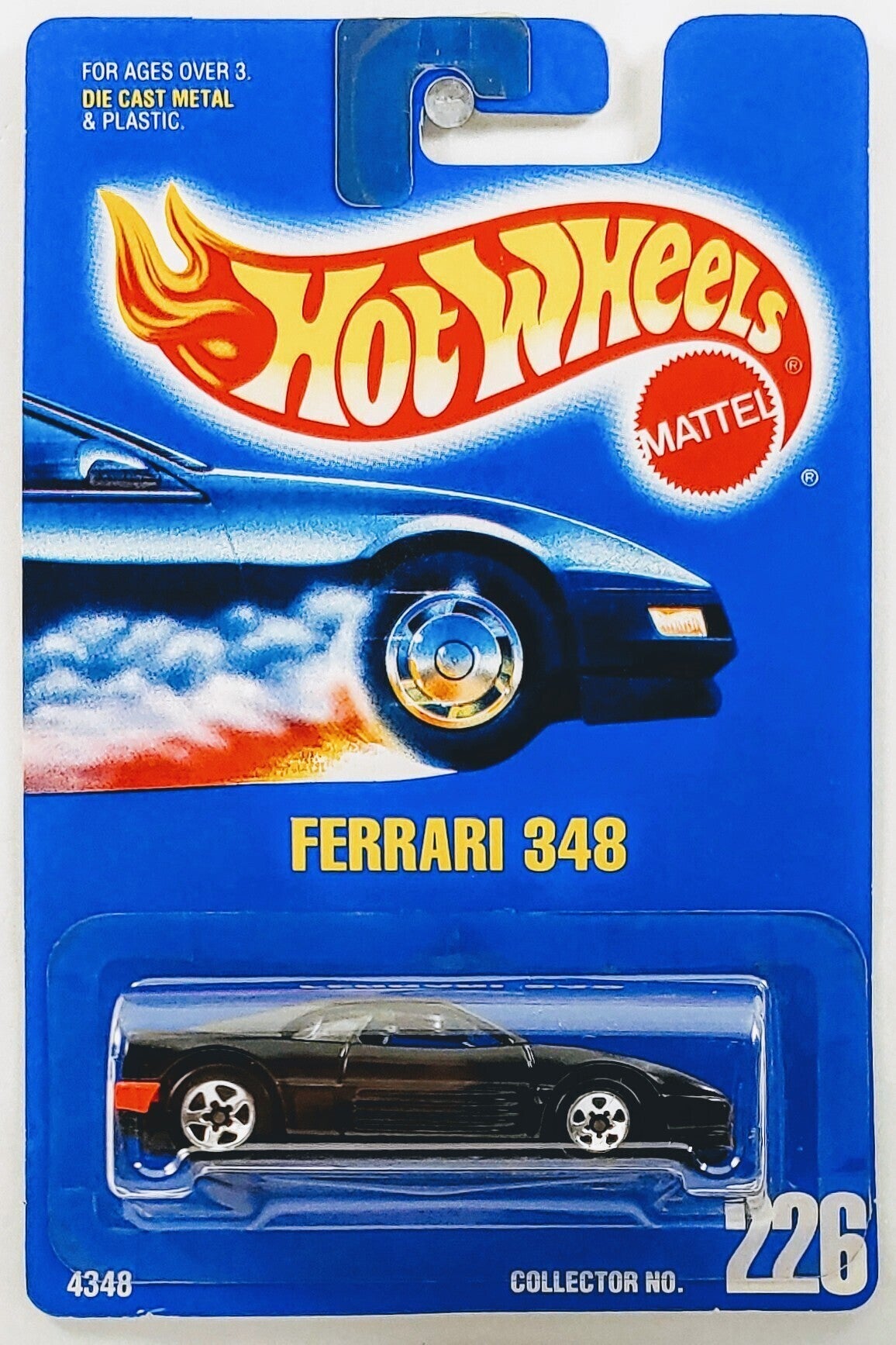 Hot Wheels 1995 - Collector # 226 - Ferrari 348 - Black - 5 Spokes