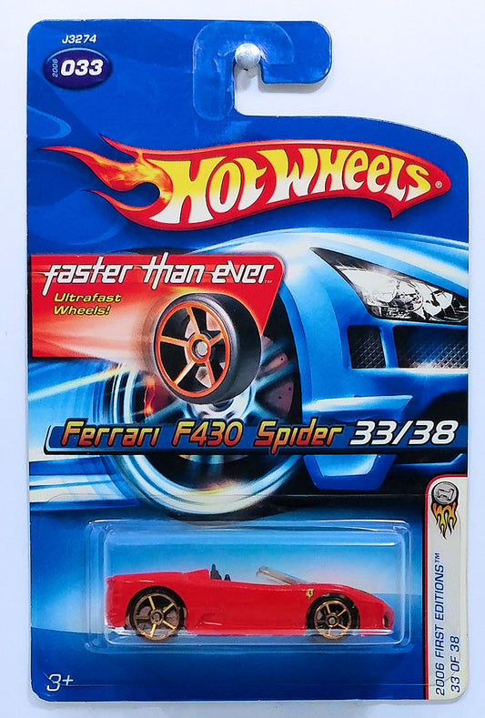 Hot Wheels 2006 - Collector # 033/223 - First Editions 33/38 - Ferrari F430 Spyder - Red - Faster Than Ever - USA