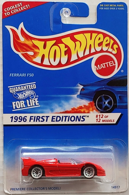 Hot Wheels 1996 - Collector # 377 - First Editions 12/12 - Ferrari F50 - Red - Malaysia - USA