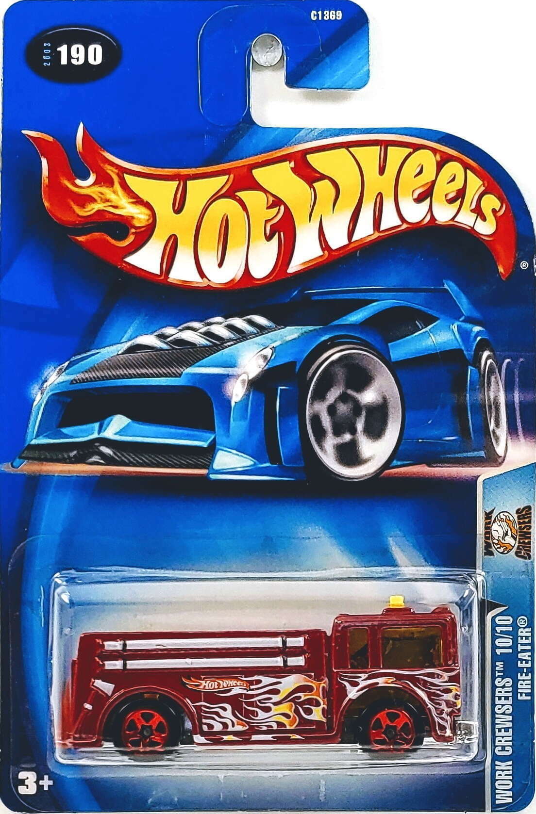 Hot Wheels 2003 - Collector # 190/220 - Work Crewsers 10/10 - Fire-Eater - Red - Red Chrome 5 Spoke Wheels - USA