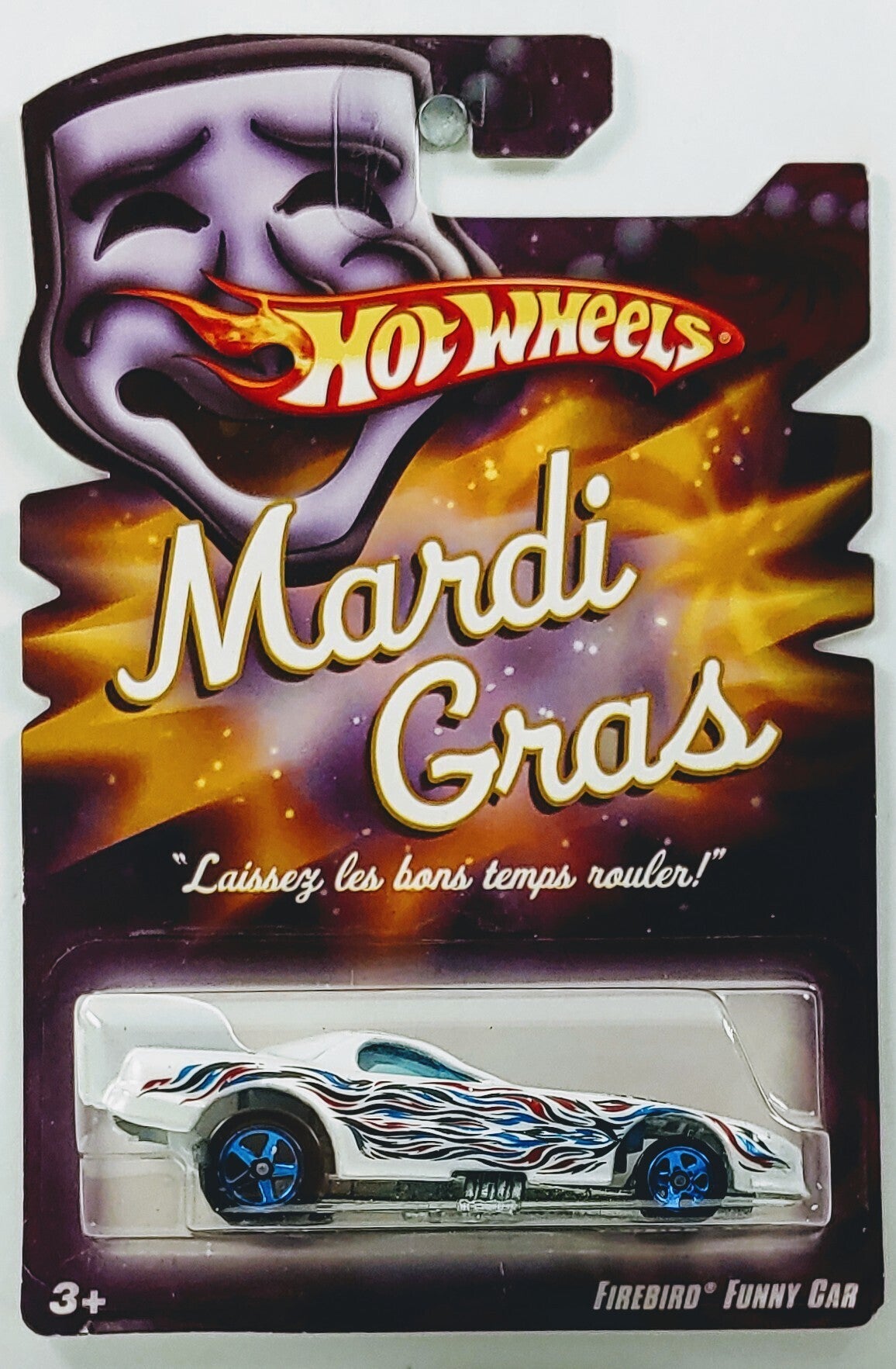 Hot Wheels 2008 - Mardi Gras - Firebird Funny Car - White - Krogers Exclusive