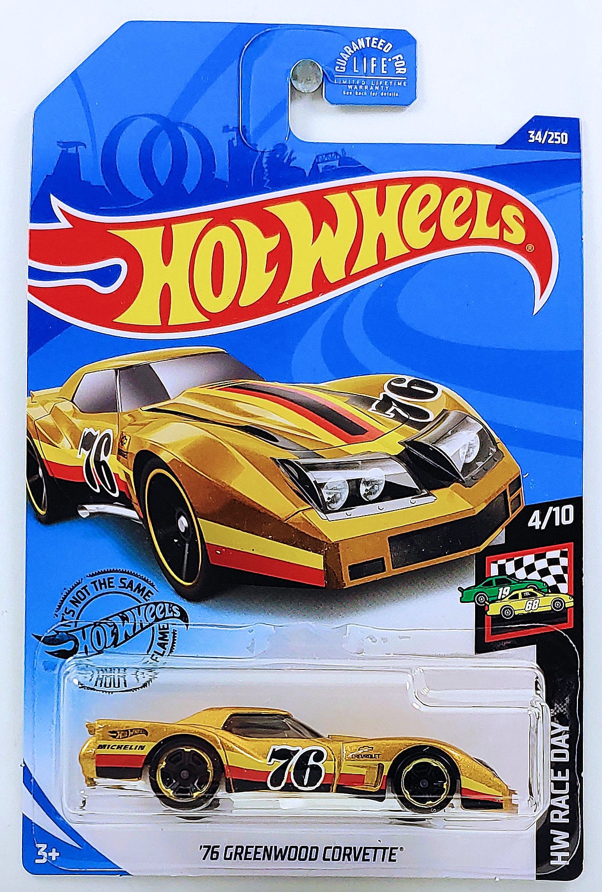 Hot Wheels 2020 - Collector # 034/250 - HW Race Day # 4/10 - '76 Greenwood Corvette - Gold - USA