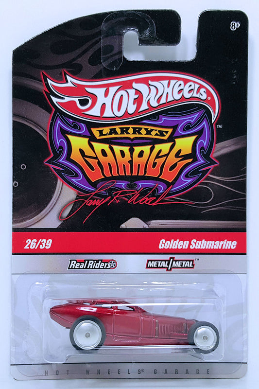 Hot Wheels 2010 - Larry's Garage 26/39 - Golden Submarine - Red - Metal/Metal & Real Riders - "SIGNED" - Larry's Initials on Base