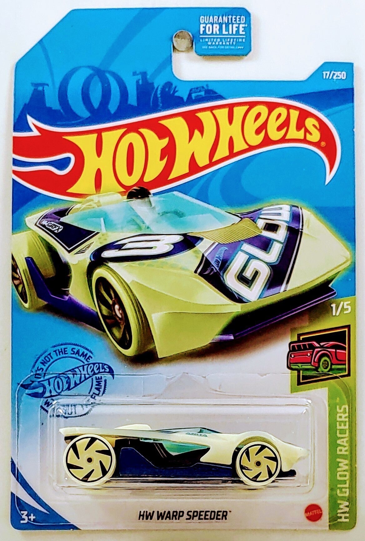 Hot Wheels 2021 - Collector # 017/250 - HW Glow Racers 1/5 - HW Warp Speeder - Glow-in-the-Dark