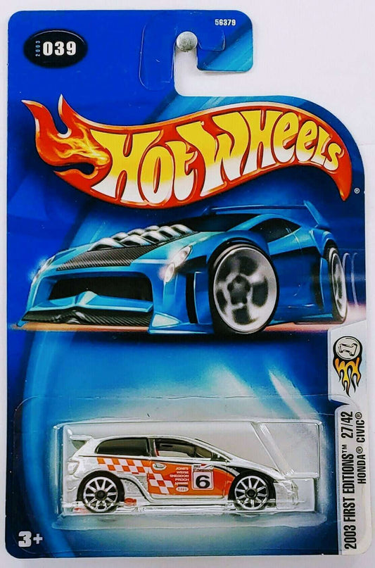 Hot Wheels 2003 - Collector # 039/220 - First Editions 27/42 - Honda Civic - Silver