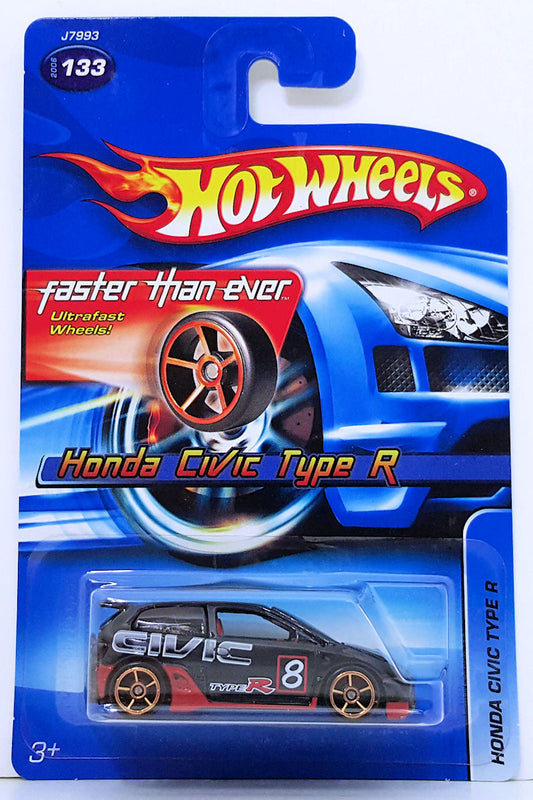 Hot Wheels 2006 - Collector # 133/223 - Honda Civic Type R - Black - FTE Wheels