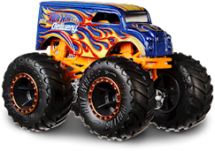 Hot Wheels 2018 - Monster Trucks 1/16 - Hot Wheels (Dairy) Delivery - Metallic Blue - Giant Wheels - Plastic Button