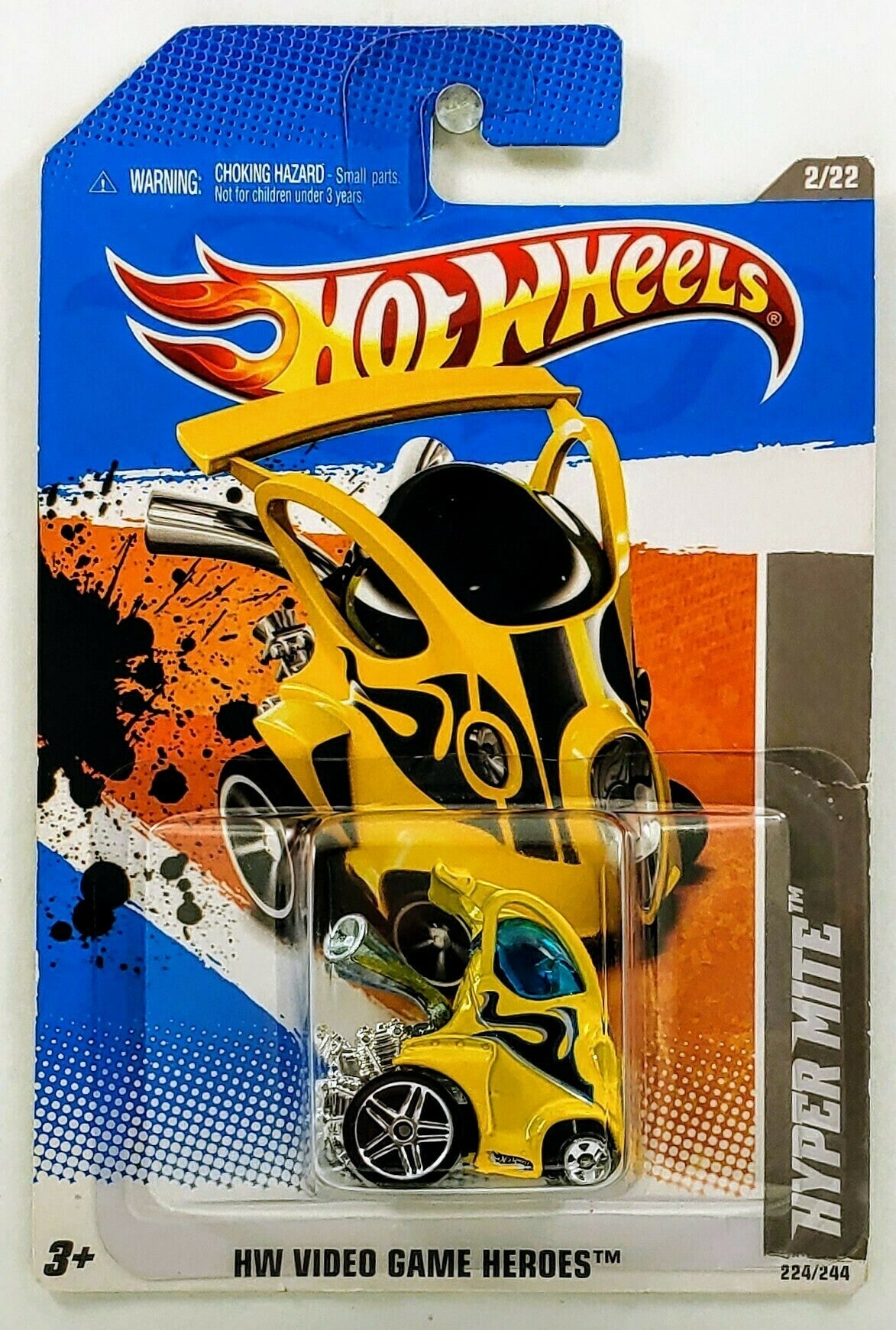 Hot Wheels 2011 - Collector # 224/244 - HW Video Game Heroes 2/22 - Hypermite - Yellow