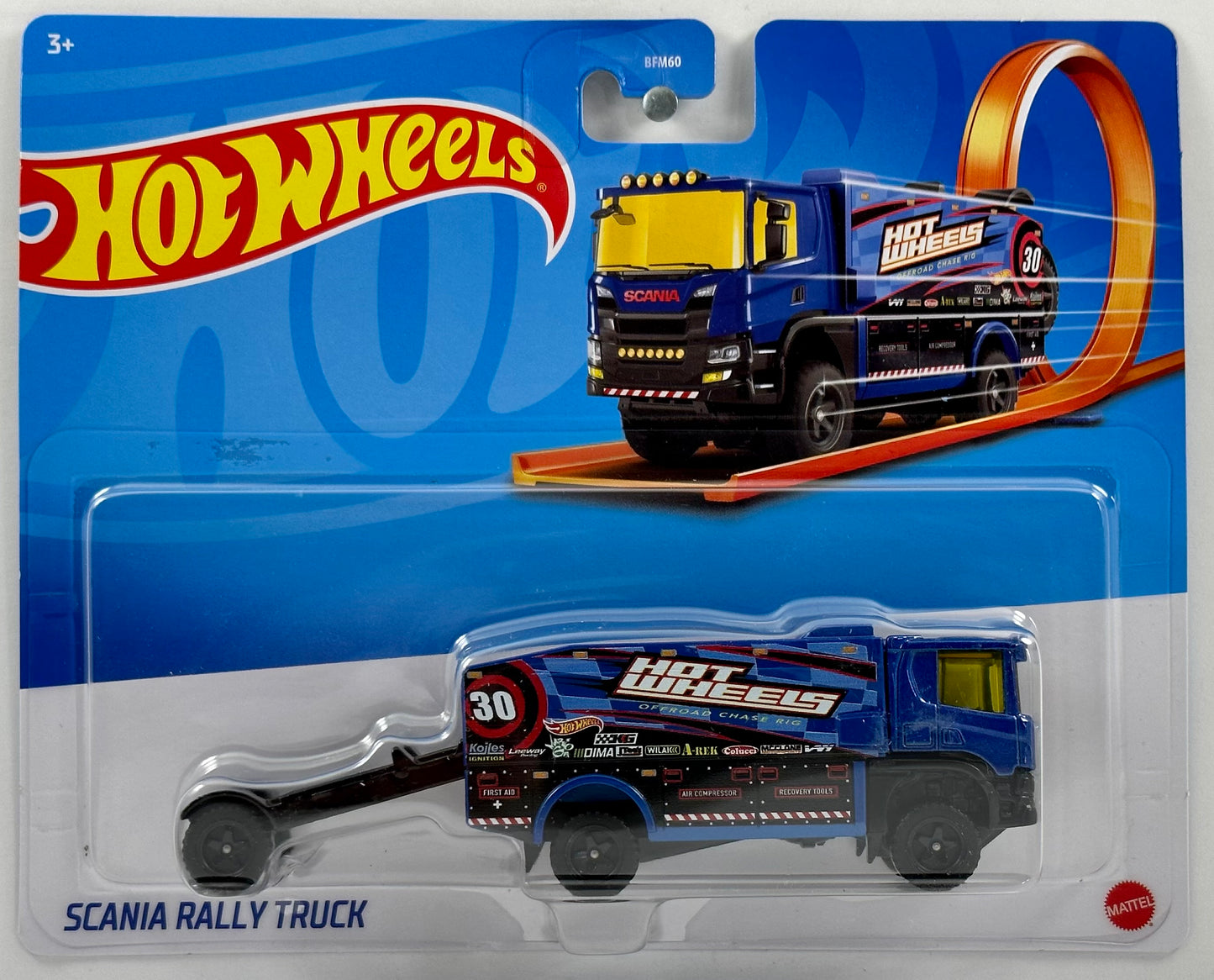 Hot Wheels 2023 - Haulers - Scania Rally Truck - Blue / Off Road Chase Rig