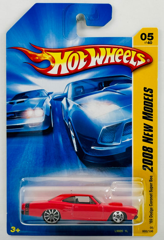 Hot Wheels 2008 - Collector # 005/196 - New Models 05/40 - '69 Dodge Coronet Super Bee - Red - ERROR - USA