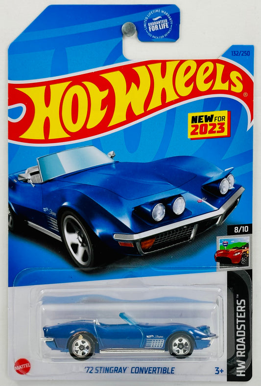 Hot Wheels 2023 - Collector # 132/250 - Roadsters 08/10 - New Models - '72 Stingray Convertible - Blue - USA