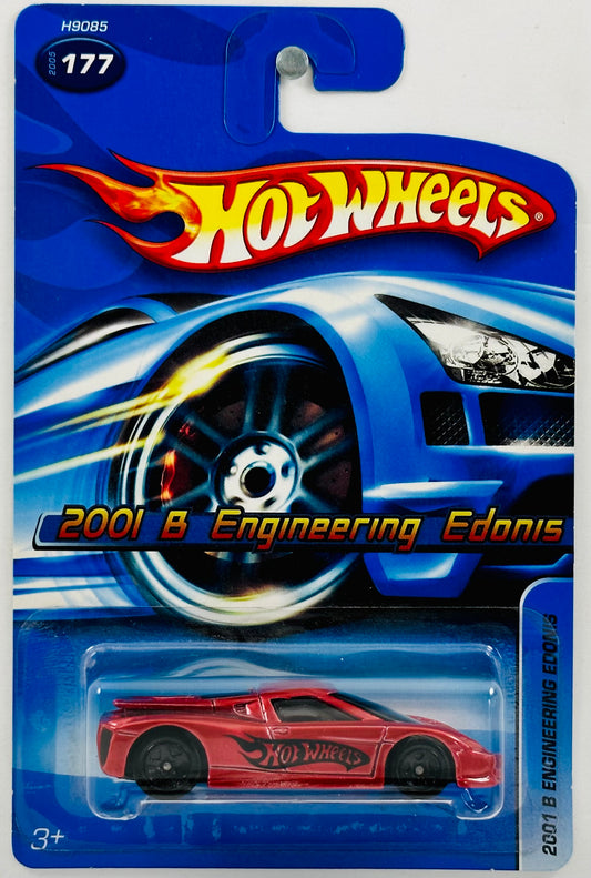 Hot Wheels 2005 - Collector # 177/183 - 2001 B Engineering Edonis - Metallic Red - Five Spokes - Hot Wheels Graphics