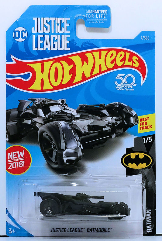 Hot Wheels 2018 - Collector # 001/365 - Batman 1/5 - New Models - Justice League Batmobile - Black - USA
