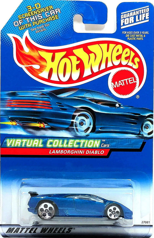 Hot Wheels 2000 - Collector # 114 - Virtual Collection - Lamborghini Diablo - Blue - USA