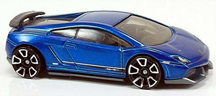 Hot Wheels 2013 - Collector # 029/250 - HW City / Night Burnerz - Lamborghini Gallardo LP 570-4 Superleggera - Blue - USA / Creased
