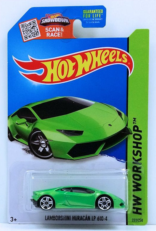 Hot Wheels 2015 - Collector # 222/250 - HW Workshop / HW Garage - Lamborghini Huracan LP 610-4 - Green - USA
