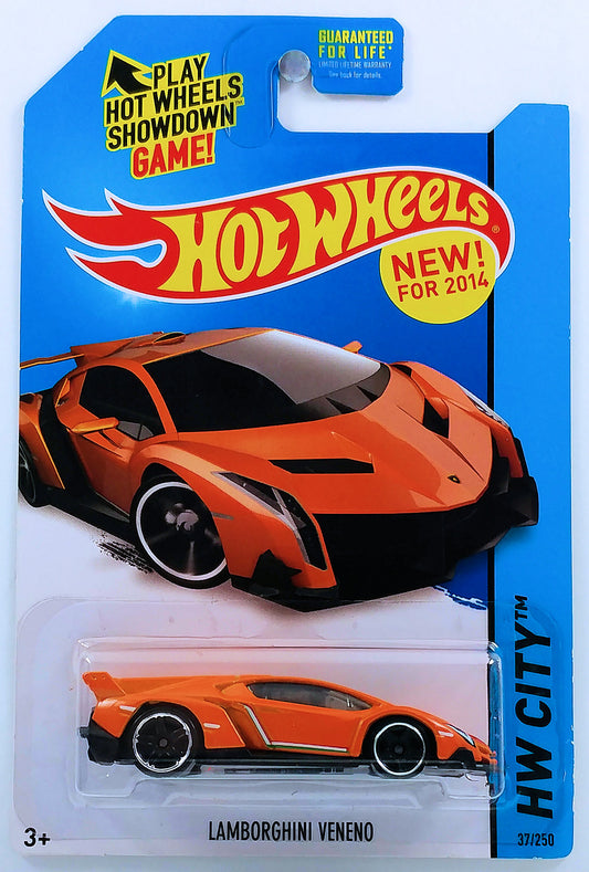 Hot Wheels 2014 - Collector # 037/250 - HW City / Speed Team / New Models - Lamborghini Veneno - Orange - USA