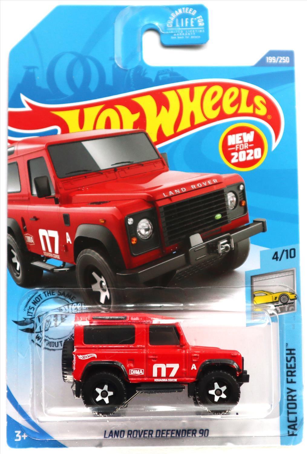 Hot Wheels 2020 - Collector # 199/250 - Factory Fresh 4/10 - New Models - Land Rover Defender 90 - Red - USA
