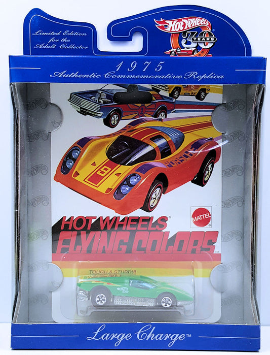 Hot Wheels 1998 - Authentic Commemorative Replica / 30th Anniversary Series 1975 - Large Charge - Green - Redlines Wheels