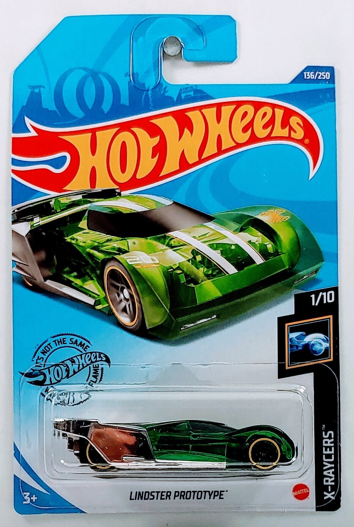 Hot Wheels 2020 - Collector # 136/250 - X-Raycers 1/10 - New Models - Lindster Prototype - Transparent Green - IC