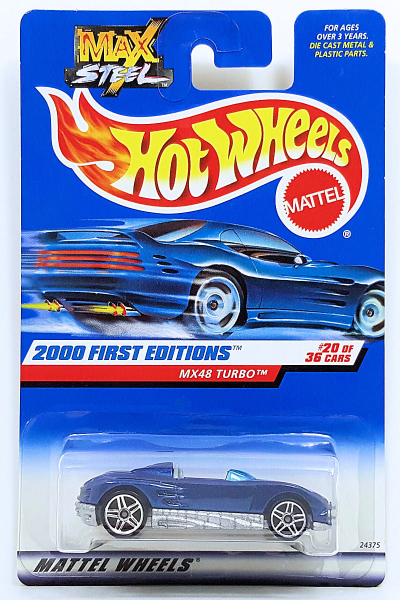 Hot Wheels 2000 - Collector # 080/250 - First Editions 20/36 - MX48 Turbo - Blue - PR5 Wheels