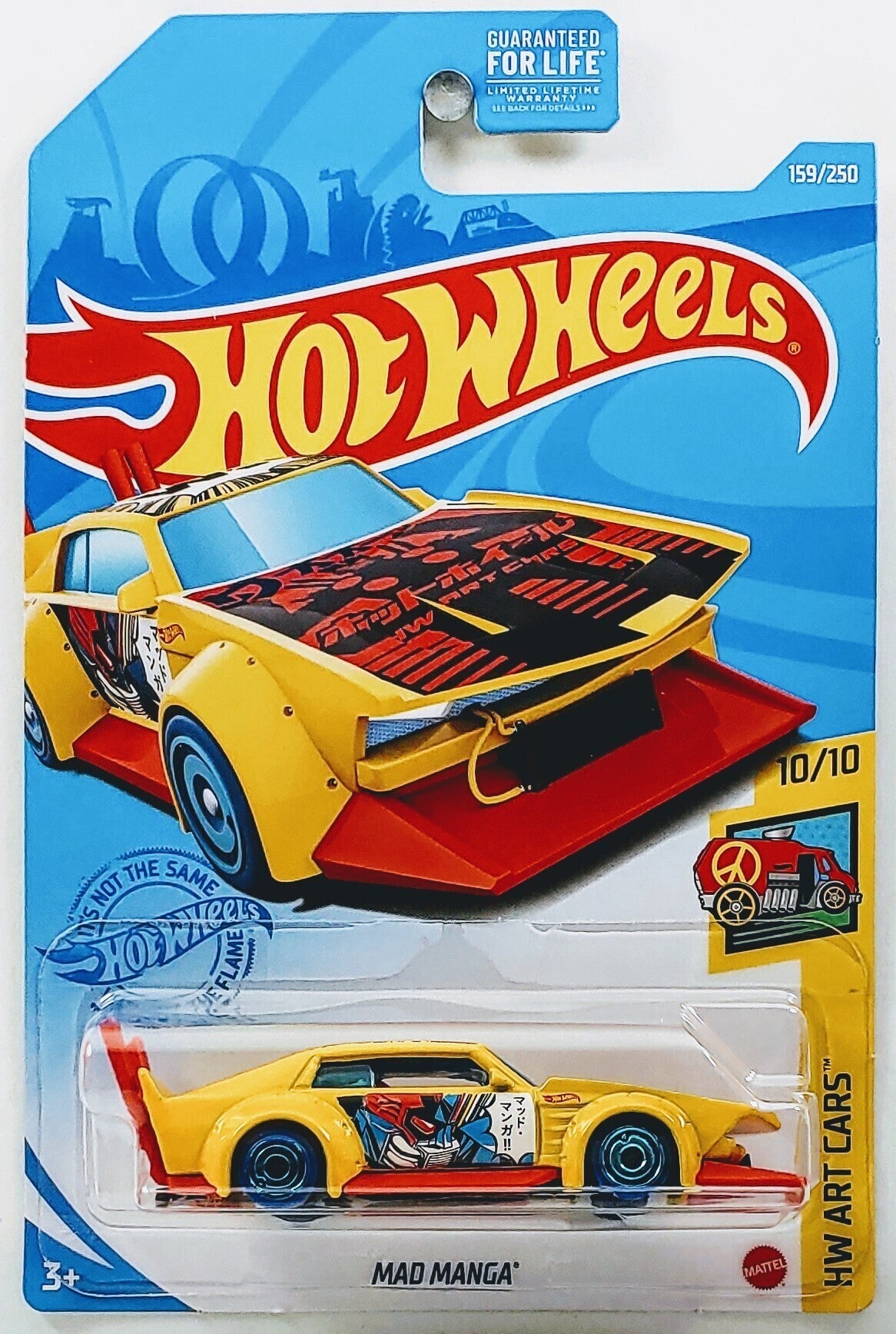 Hot Wheels 2021 - Collector # 159/250 - HW Art Cars 10/10 - Mad Manga - Yellow / "W" - USA