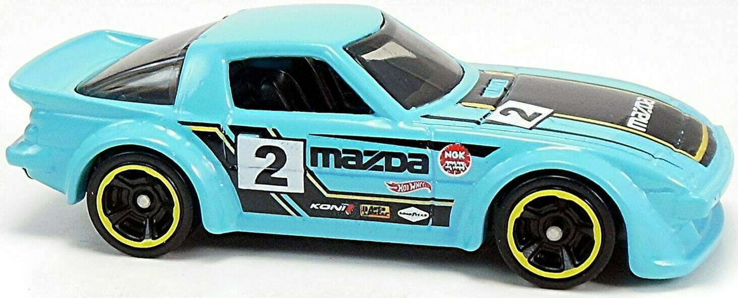 Hot Wheels 2015 - Collector # 193/250 - HW Workshop: Speed Team - Mazda RX-7 - Baby Blue - Kmart Exclusive - USA