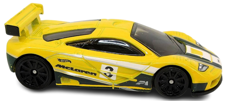 Hot Wheels 2022 - Collector # 057/250 - Retro Racers 3/10 - McLaren F1 GTR - Yellow - Kroger Exclusive