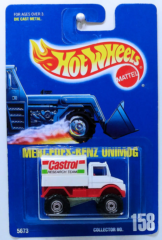 Hot Wheels 1991 - Collector # 158 - Mercedes-Benz Unimog - White / Castrol - CT Wheels - USA