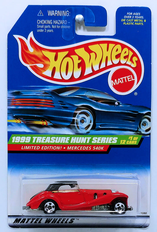 Hot Wheels 1999 - Collector # 929 - Treasure Hunts 1/12 - Mercedes 540K - Red - 5 Spokes