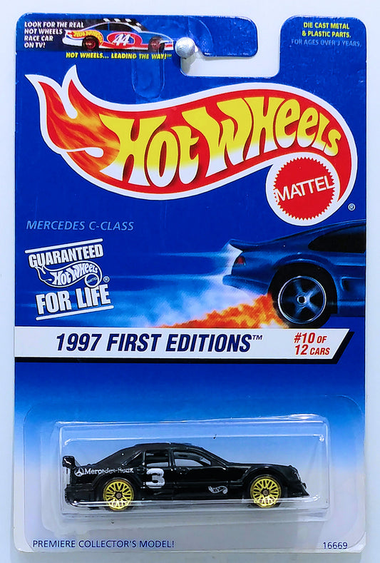 Hot Wheels 1997 - Collector # 516 - First Editions 10/12 - Mercedes C Class - Black - USA