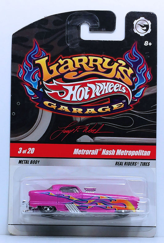 Hot Wheels 2009 - Larry's Garage 3/20 - Metrorail Nash Metropolitan - Pink - Real Riders