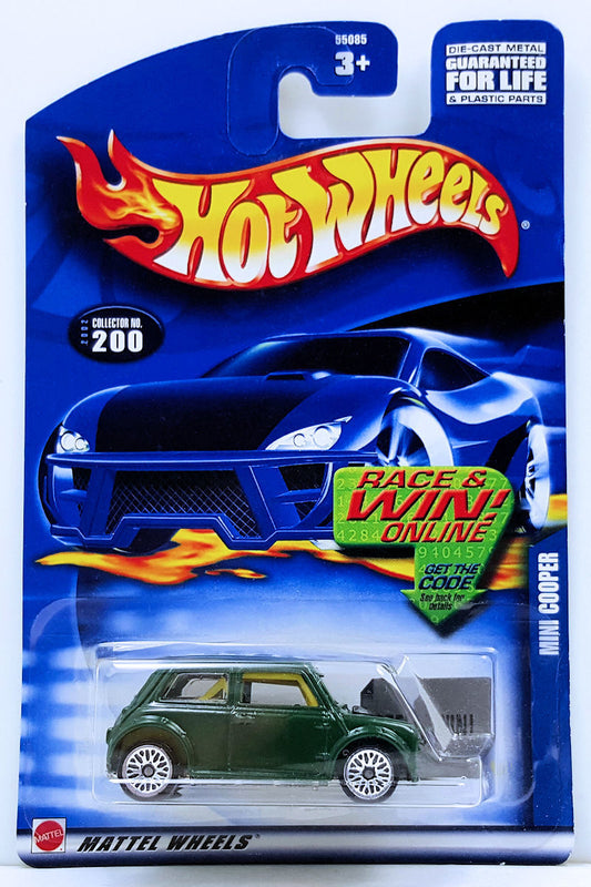 Hot Wheels 2002 - Collector # 200/240 - Mini Cooper - Green - No Graphics on Sides - WSP Wheels