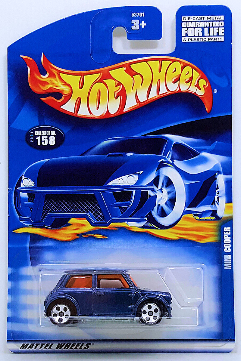 Hot Wheels 2001 - Collector # 158/240 - Mini Cooper - Dark Blue Metallic - 5 Dot Wheels
