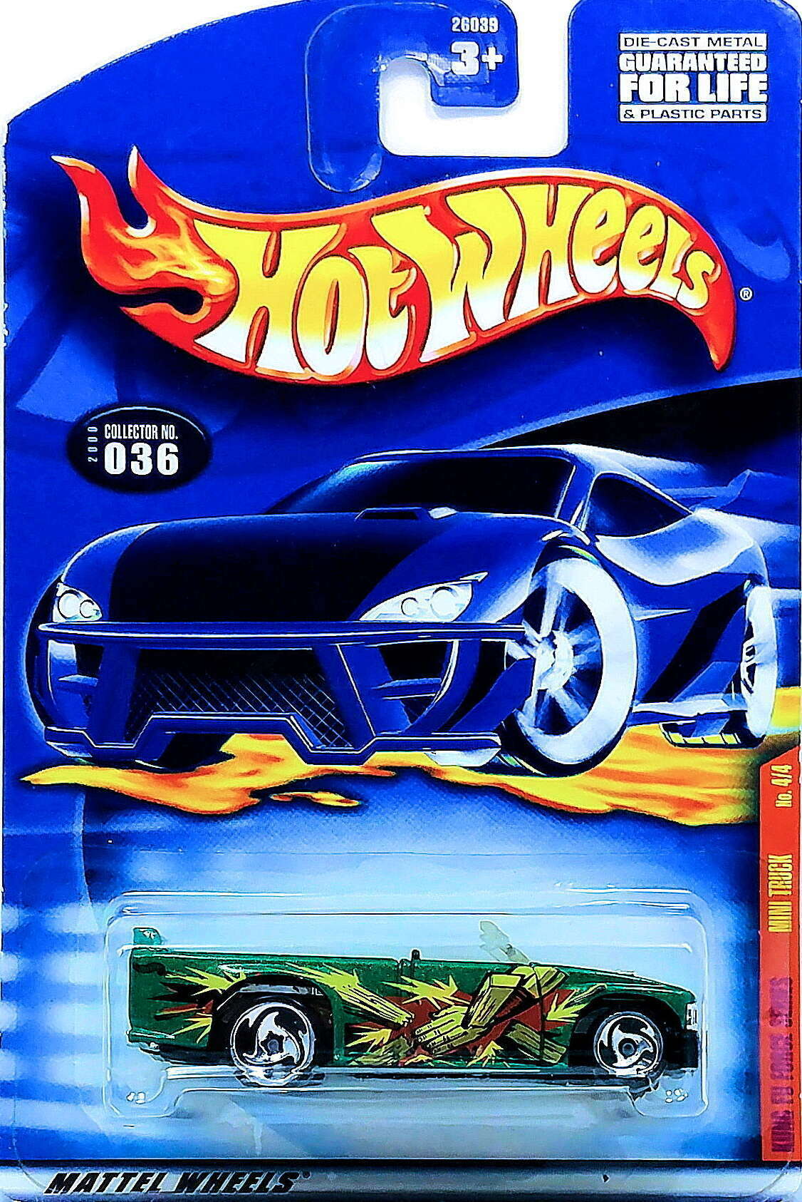 Hot Wheels 2000 - Collector # 036/250 - Kung Fu Force Series 4/4 - Mini Truck - Green - Sawblades - USA