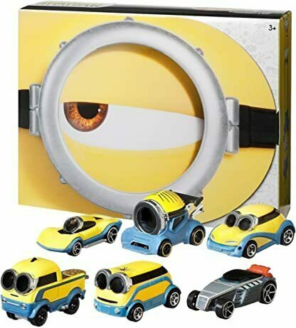 Hot Wheels 2021 - Character Cars / Minions / Boxed Set 6 Vehicles - Stuart, Kevin, Otto, Bob, Carl & Young Gru - MPN GNJ08