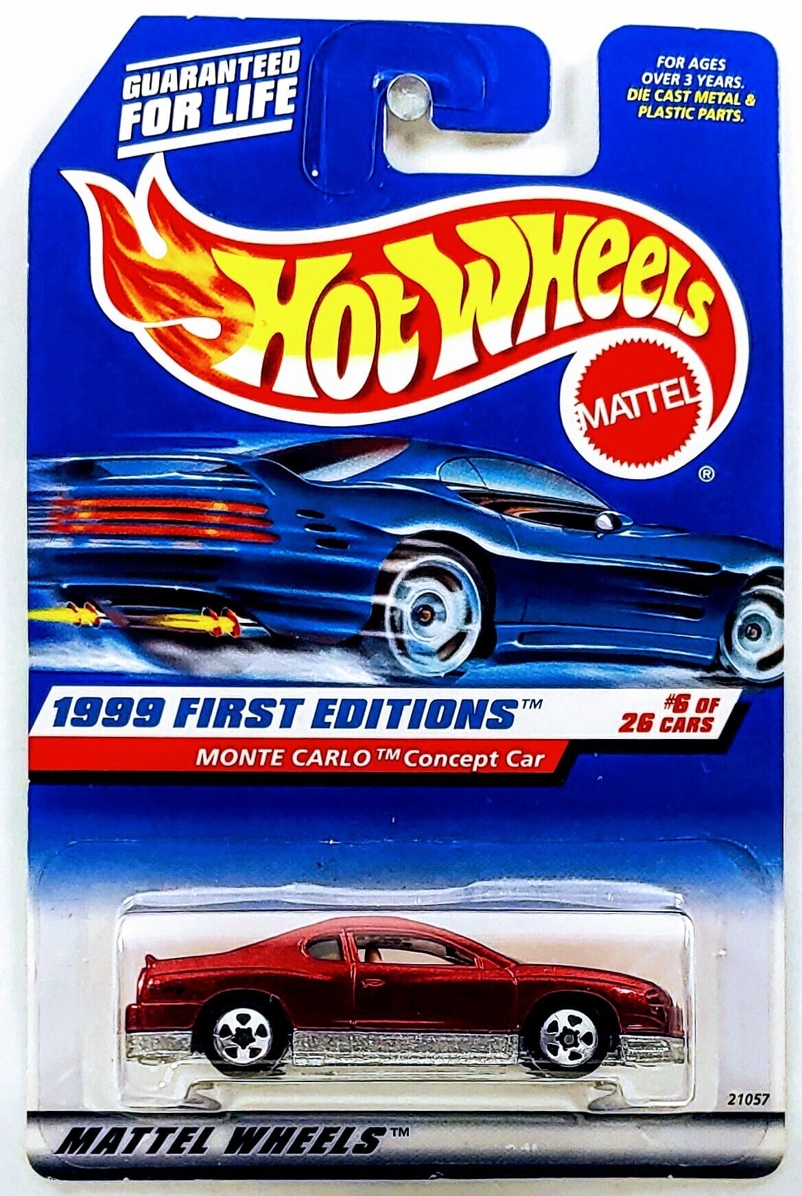 Hot Wheels 1999 - Collector # 910 - First Editions 06/26 - Monte Carlo Concept Car - Metallic Dark Red - 5 Spokes