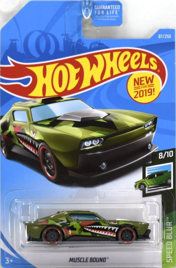 Hot Wheels 2019 - Collector # 087/250 - Speed Blur 8/10 - New Models - Muscle Bound - Green
