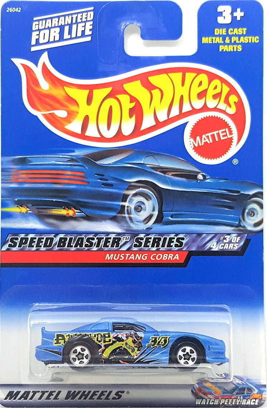 Hot Wheels 2000 - Collector # 039/250 - Speed Blaster Series 3/4 - Mustang Cobra - Blue - Malaysia - USA SQ