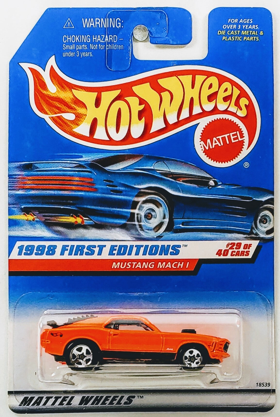 Hot Wheels 1998 - Collector # 670 - First Editions 29/40 - Mustang Mach 1 - Orange - 5 Spokes