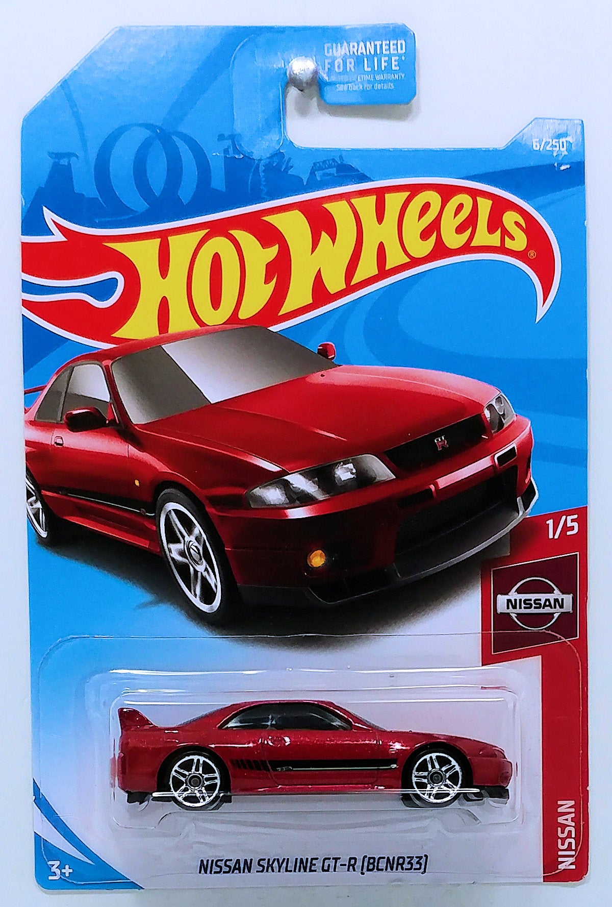 Hot Wheels 2019 - Collector # 006/250 - Nissan 1/5 - Nissan Skyline GT-R (BCNR33) - Red - USA
