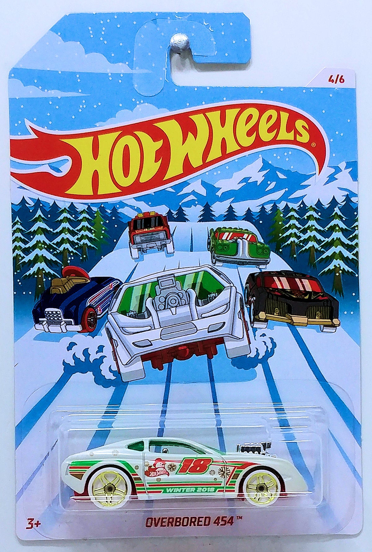 Hot Wheels 2018 - Holiday Hot Rods 4/6 - Overbored 454 - White - Walmart Exclusive
