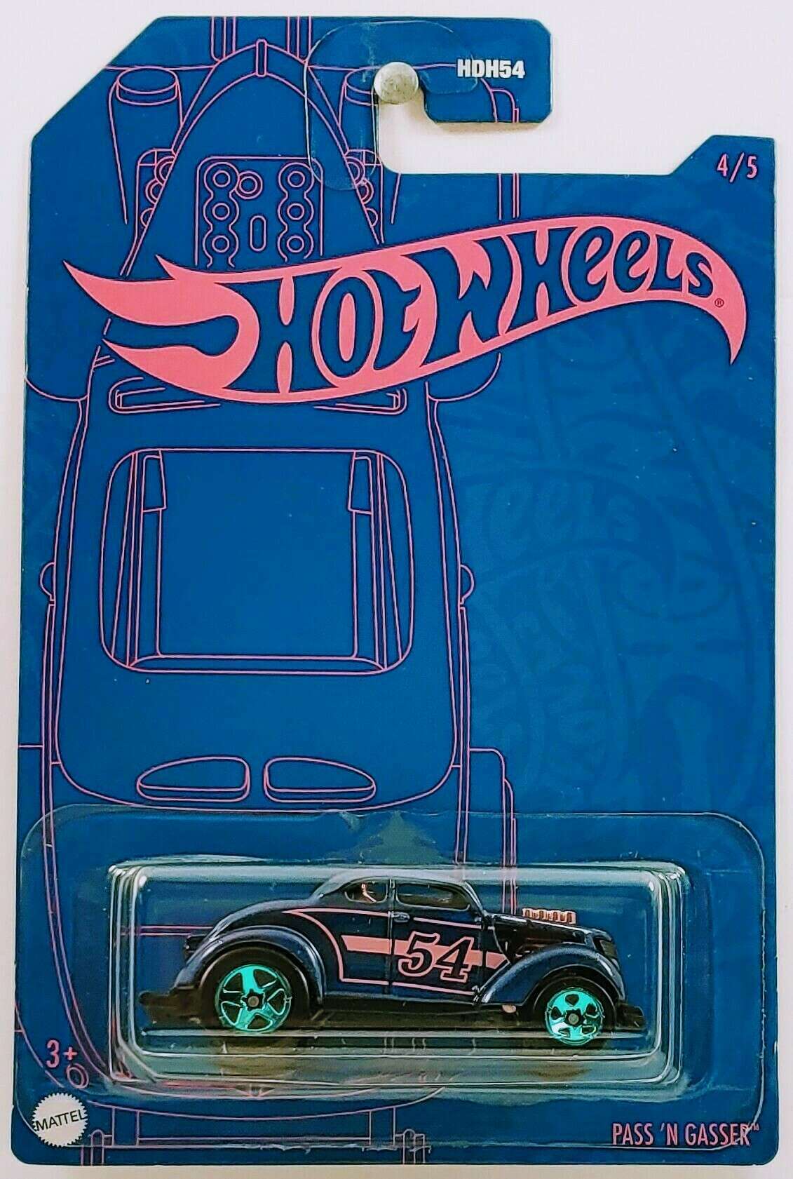 Hot Wheels 2022 - 54th Anniversary Series - Blue & Pink 4/5 - Pass 'N Gasser - Dark Blue